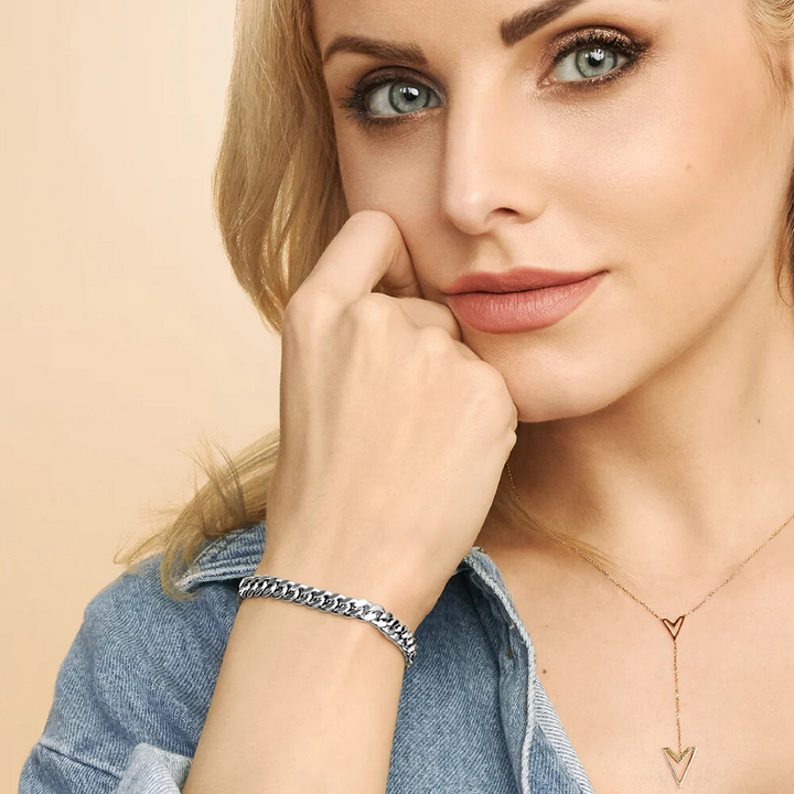 Estate Cuban Bracelet – Silver Tone