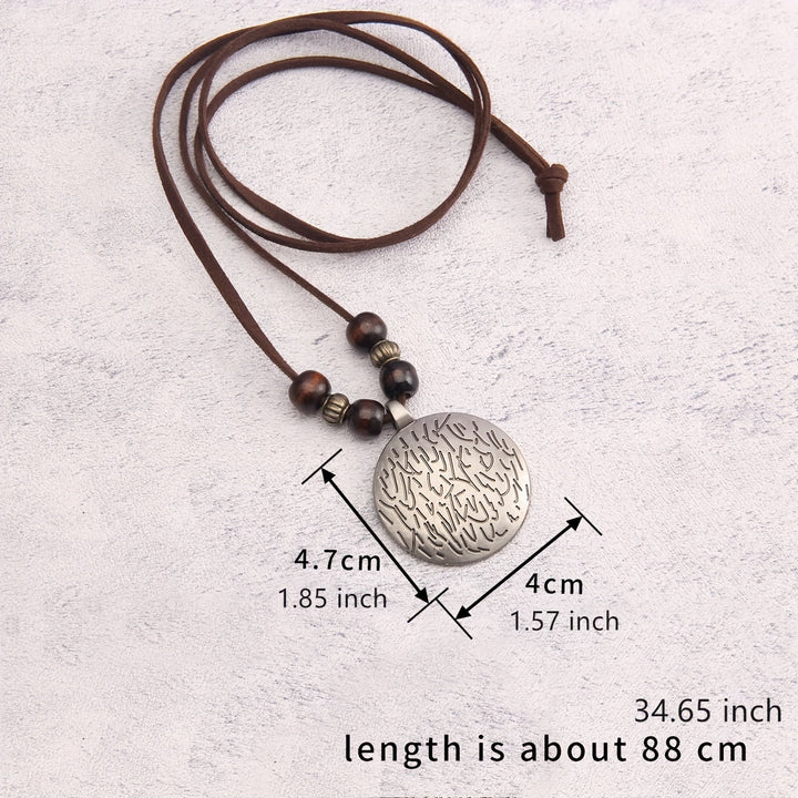 Vintage Twelve Constellations Wooden Beaded Pendant Necklace