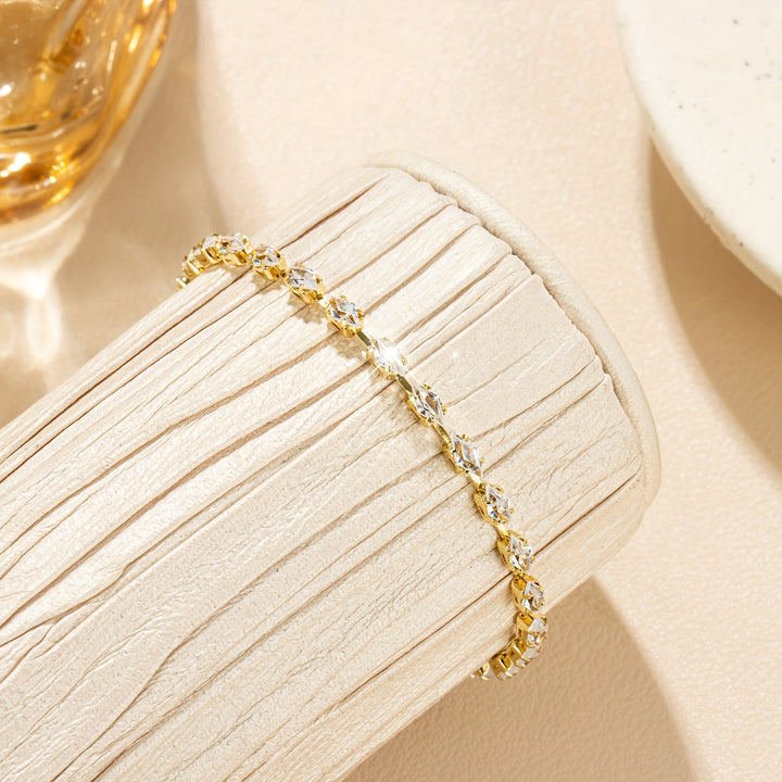 Elegant Zirconia Gold Plated Tennis Bracelet