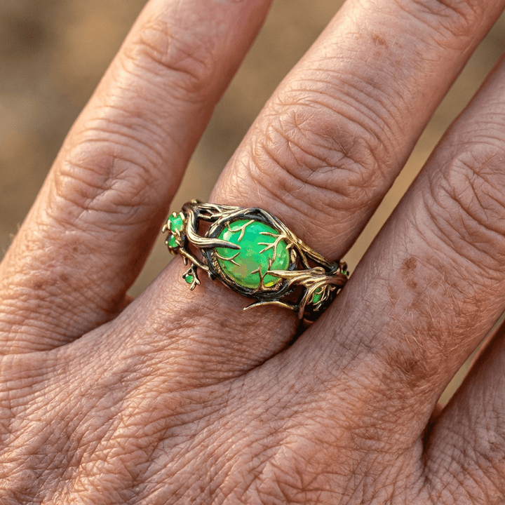 Exotic Crystal Earth Ring