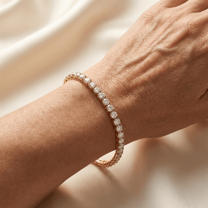 Elegant Gold Plated Zirconia Adjustable Tennis Bracelet