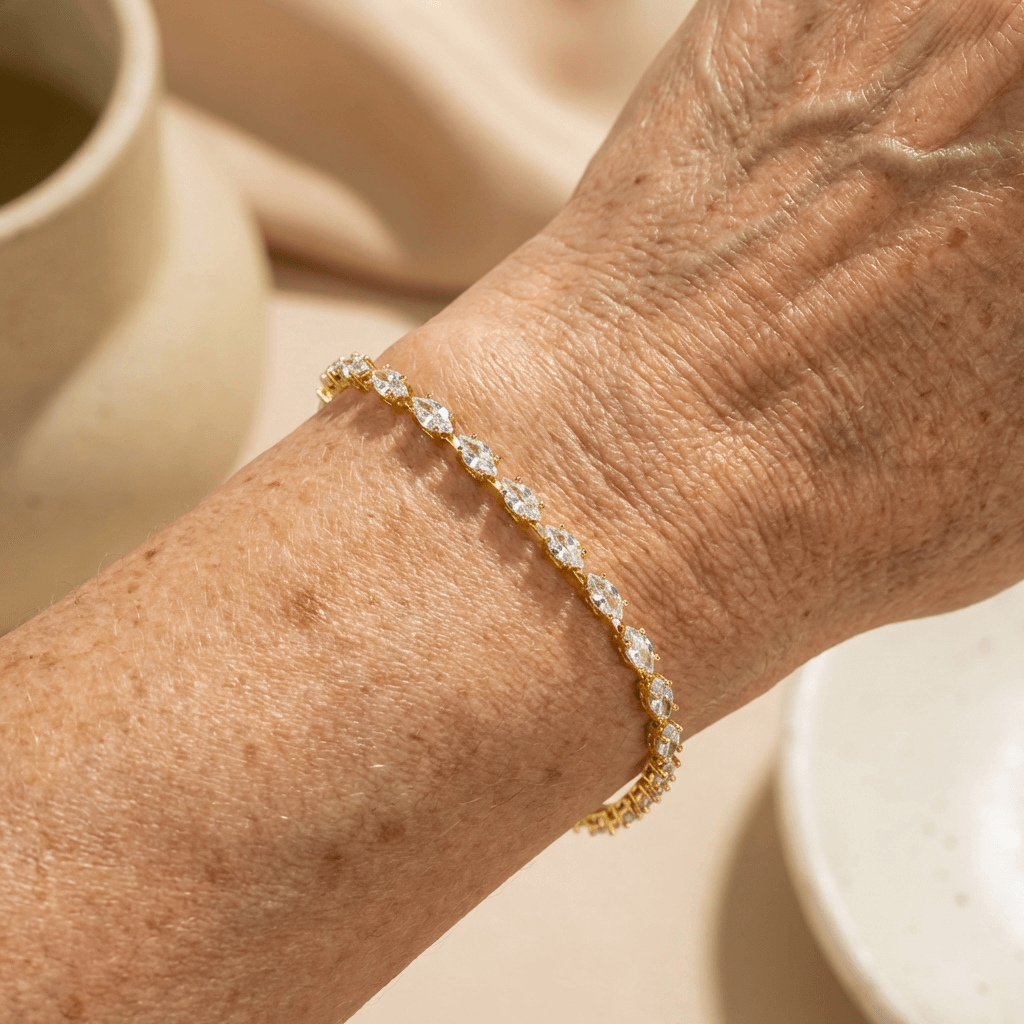 Elegant Zirconia Gold Plated Tennis Bracelet