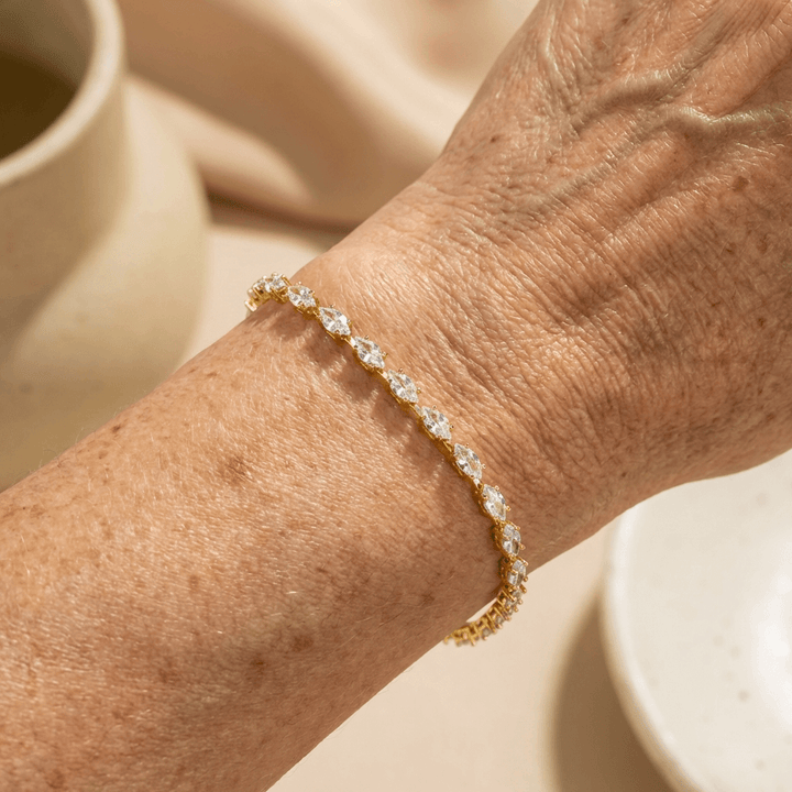 Elegant Zirconia Gold Plated Tennis Bracelet