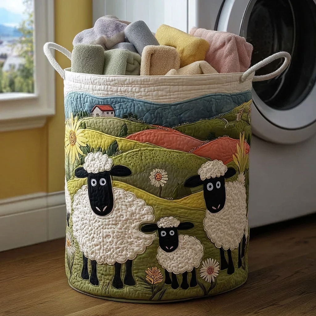 Mouton dans la Vallée | Panier de Rangement Matelassé
