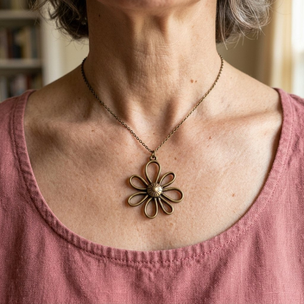 Vintage Antique Bronze Tone Necklace