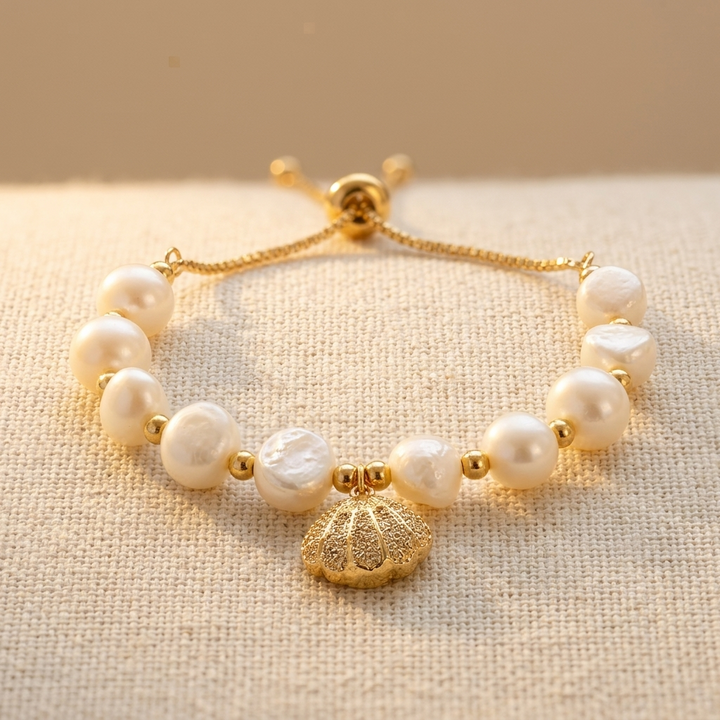Silver Tone Baroque Pearl Bracelet