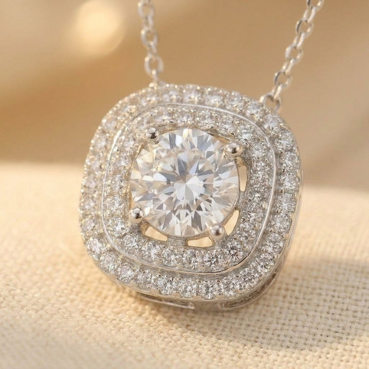Double Halo Crystal Necklace