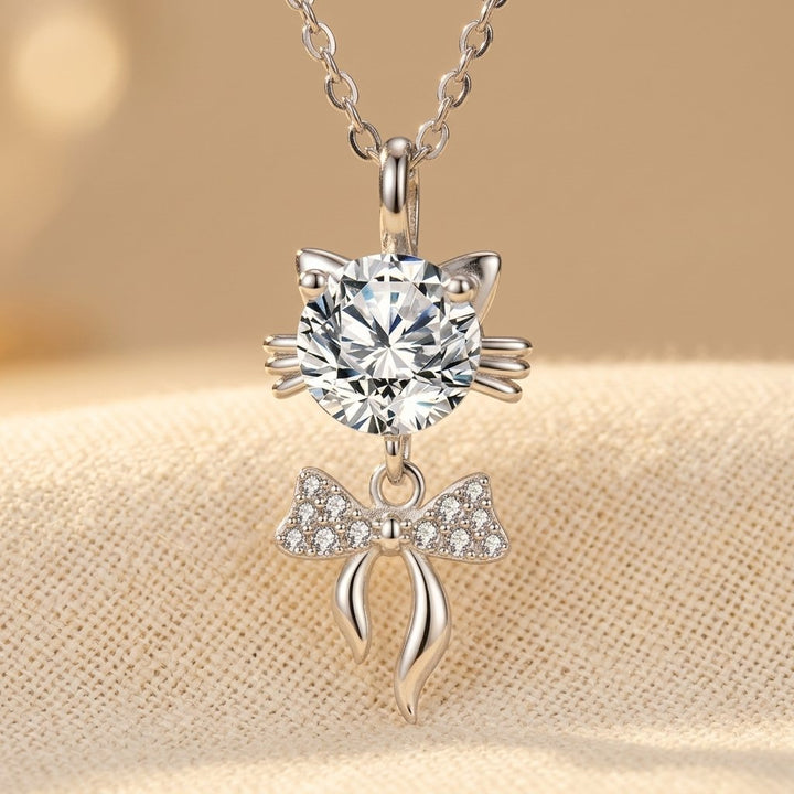 Sparkling Cat Pendant Necklace