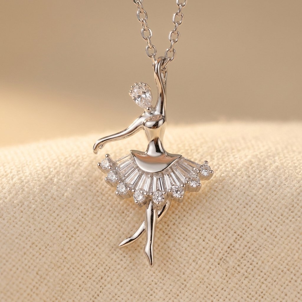 Sparkling Ballerina Pendant Necklace