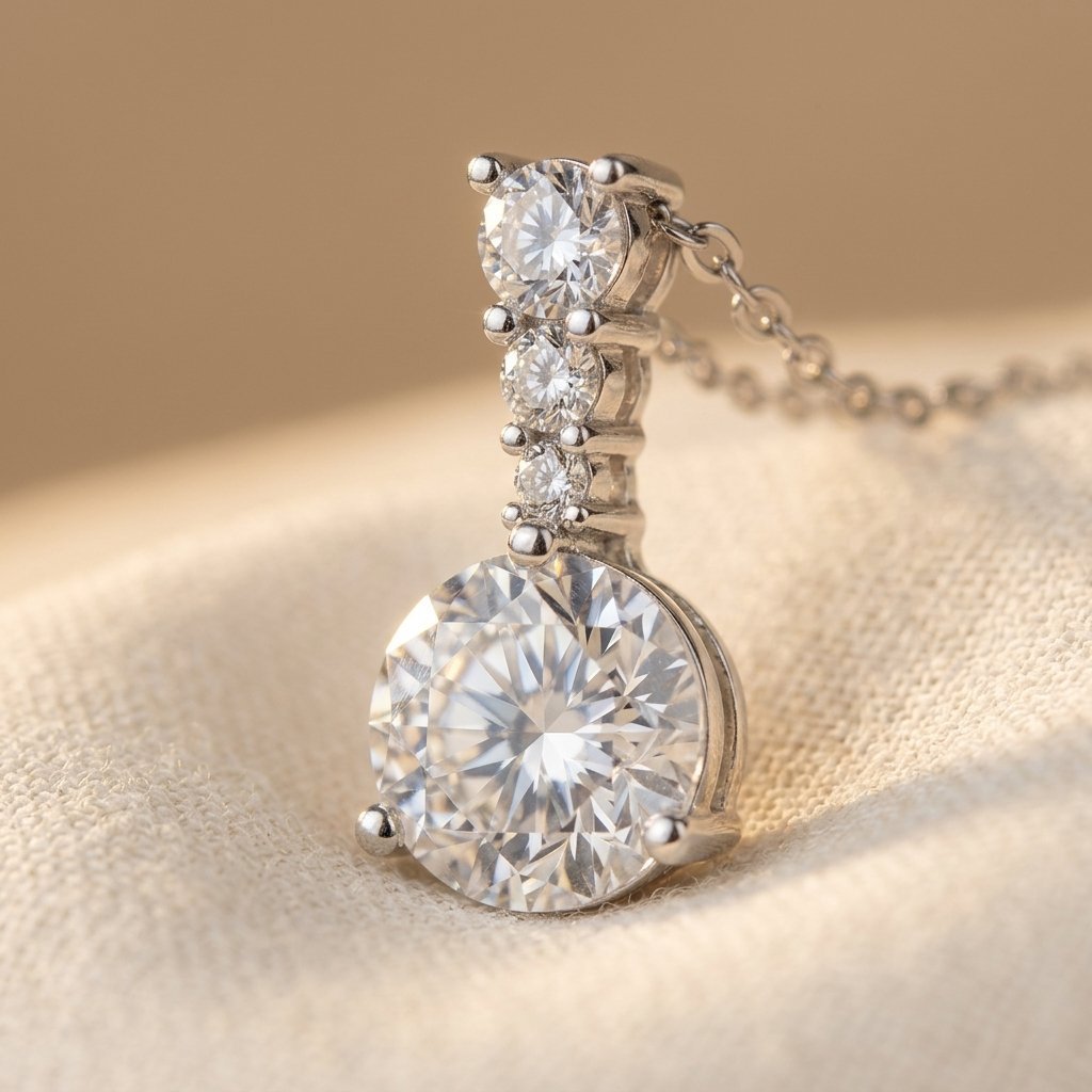 Triple Crystal Solitaire Necklace
