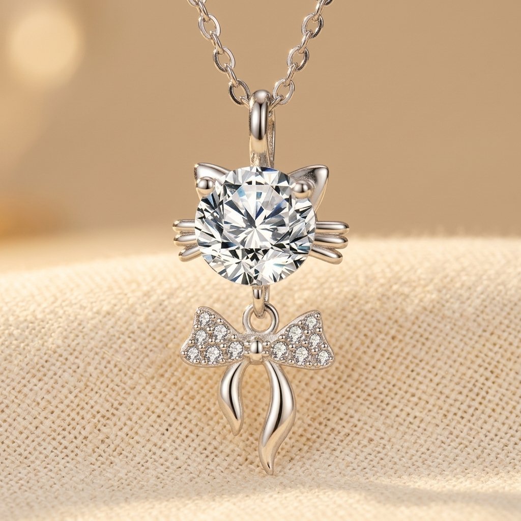 Sparkling Cat Pendant Necklace