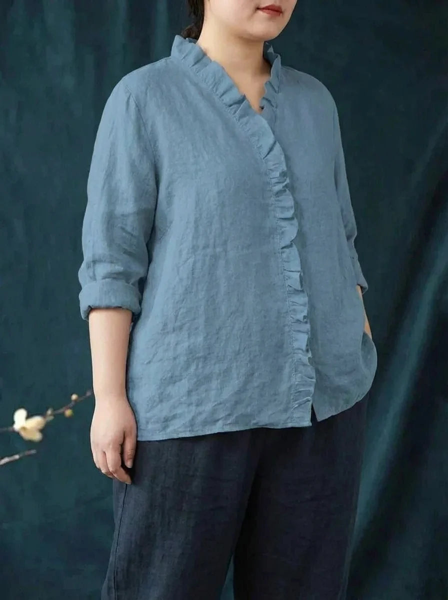 Eline | Elegant Linen Summer Blouse