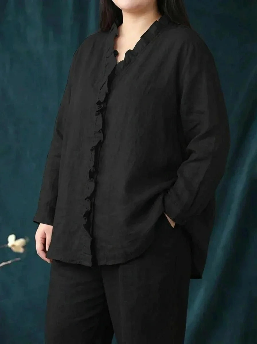 Eline | Elegant Linen Summer Blouse