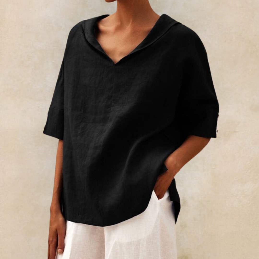 Jane™ - Women's Casual Linen V-Neck Shirt