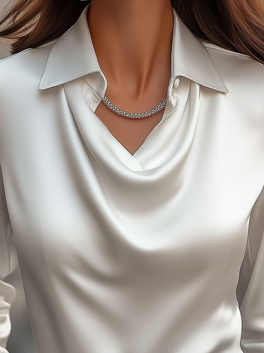 Nyx | Elegant Draped Neckline Women’s Top