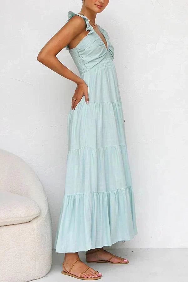 Inaya - Elegant Dress with Flounced Sleeves