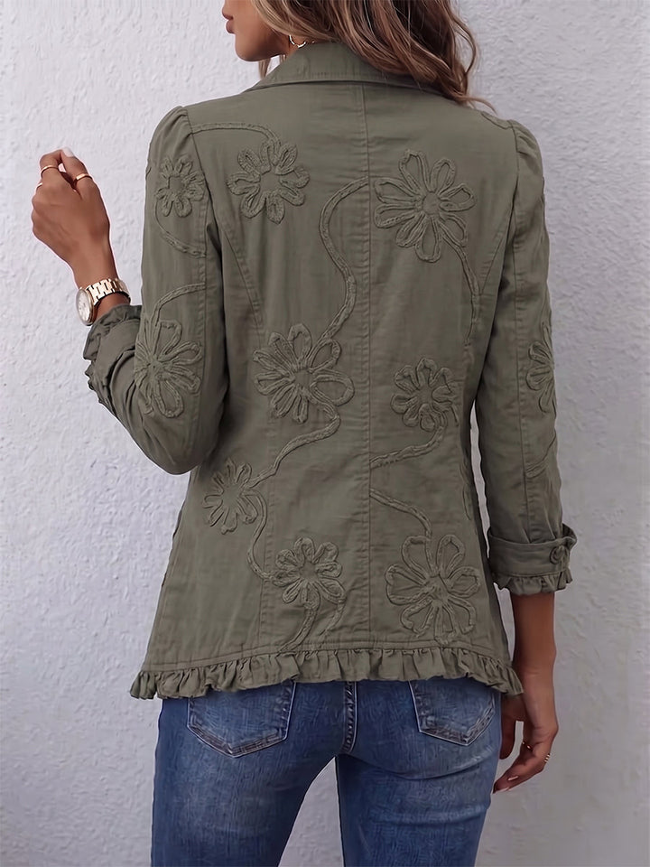 Faustine | Embroidered Floral Boho Utility Jacket