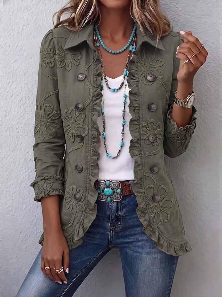 Faustine | Embroidered Floral Boho Utility Jacket