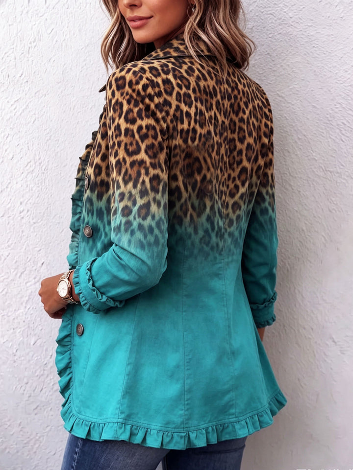 Cassandre | Ombré Leopard Ruffle Blazer