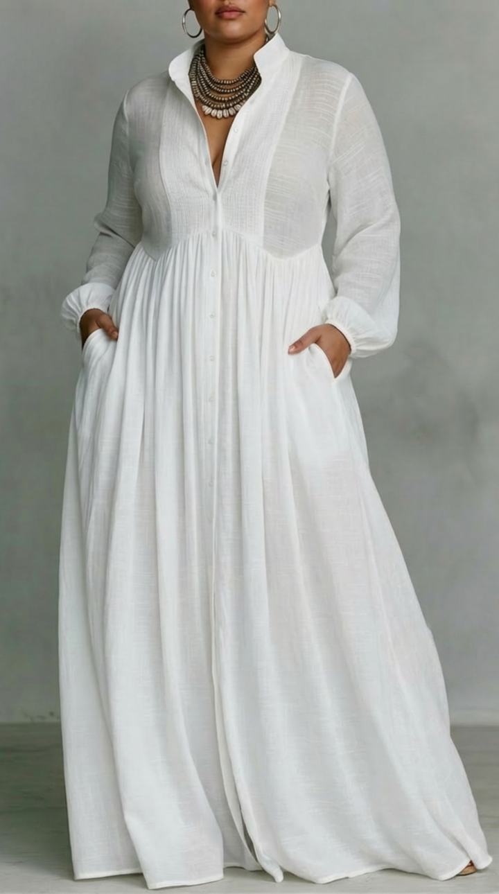 Serena | Flowing Button-Front Maxi Dress