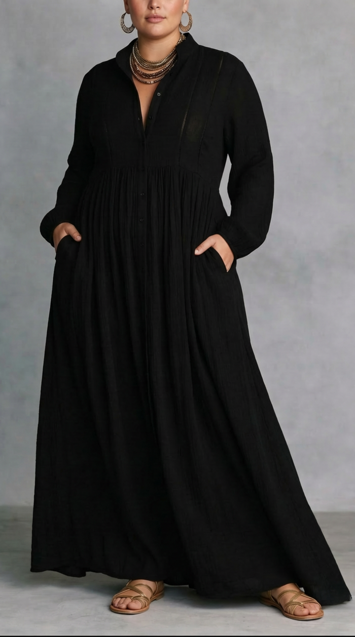Serena | Flowing Button-Front Maxi Dress