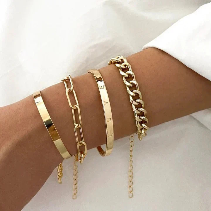 Elan Bracelet Set – Silver Tone