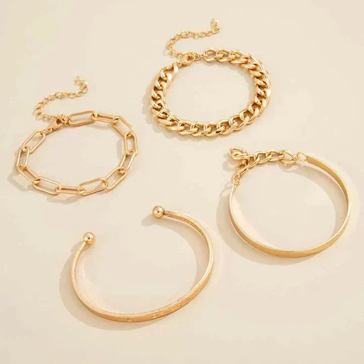 Elan Bracelet Set – Silver Tone