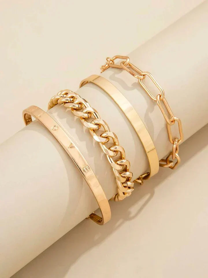 Elan Bracelet Set – Silver Tone