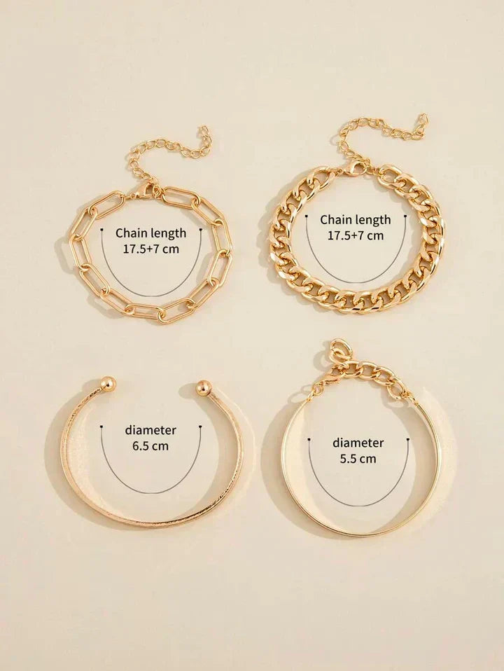Elan Bracelet Set – Silver Tone