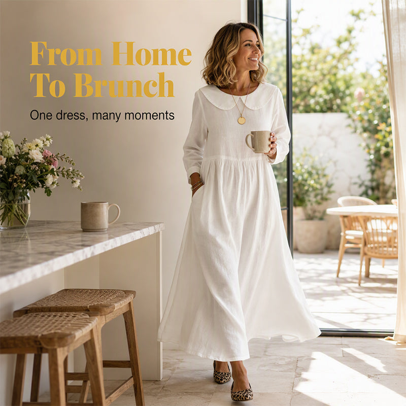 Loose Long Sleeve Maxi Dress with Pockets