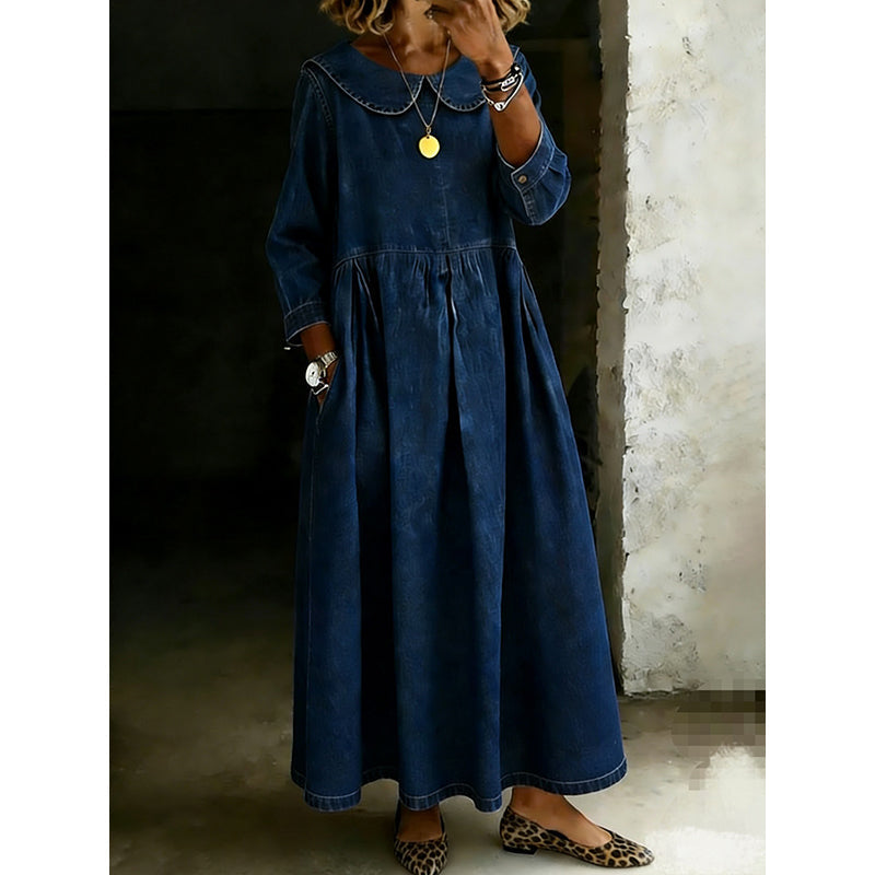 Loose Long Sleeve Maxi Dress with Pockets