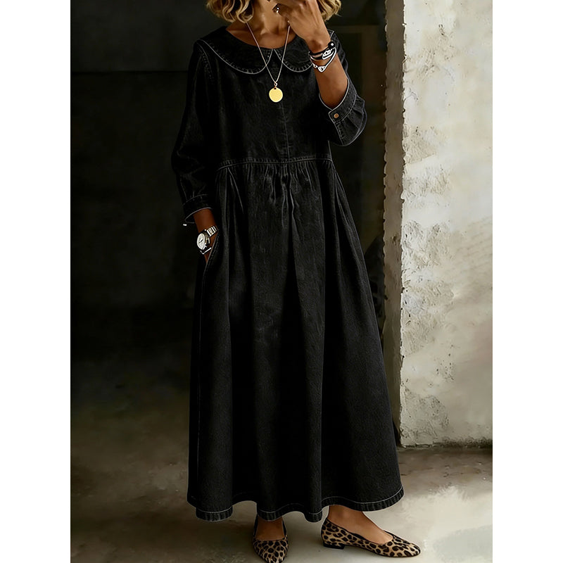 Loose Long Sleeve Maxi Dress with Pockets