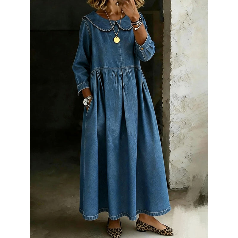 Loose Long Sleeve Maxi Dress with Pockets