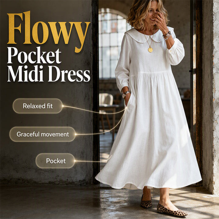 Loose Long Sleeve Maxi Dress with Pockets