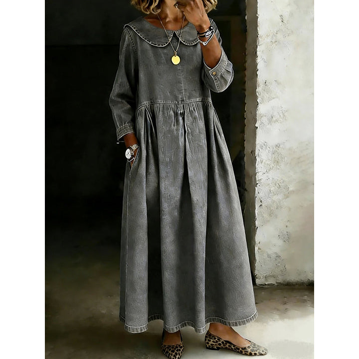 Loose Long Sleeve Maxi Dress with Pockets