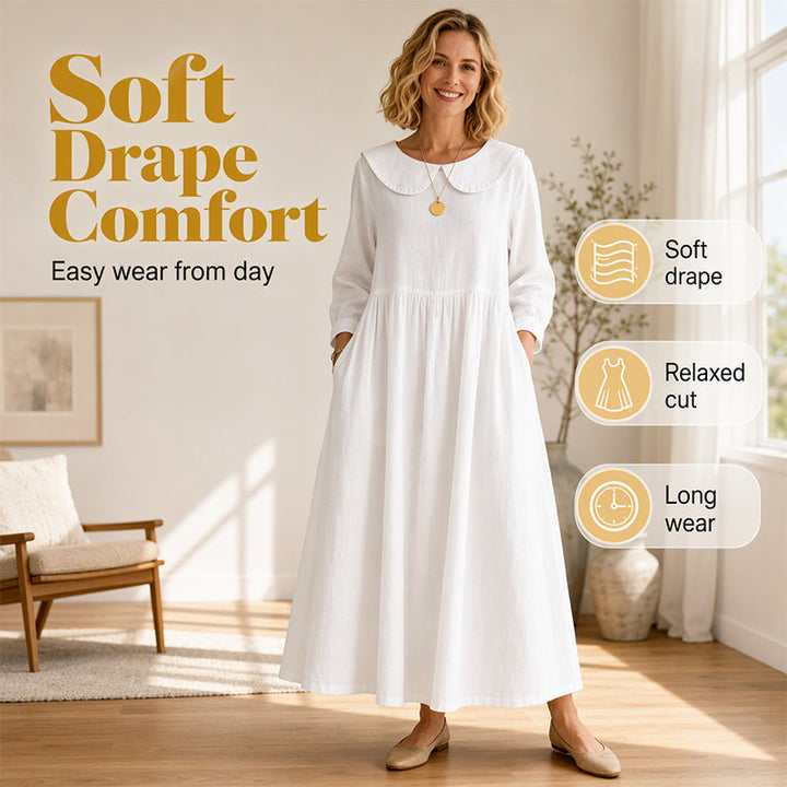 Loose Long Sleeve Maxi Dress with Pockets